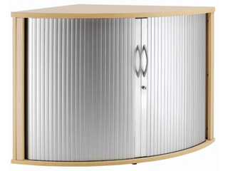Corner Tambour Unit 800mm High - 1 Shelf