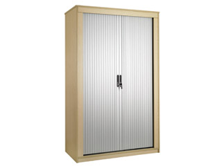 Tall Tambour Unit 1200 High - 2 Shelves