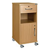 Bedside Cabinet with Castors, Locking Top Drawer & Locking Cupboard (MFC Material)