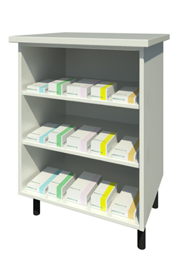 Bench Unit with Two Shelves