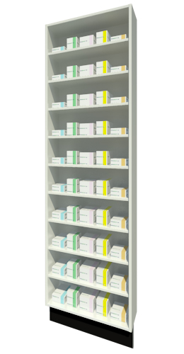 Full Height Unit 215mm Depth with Nine Shelves