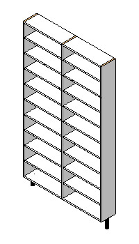 PANEL-FIT:Full Height Double Unit with + 9 x Shelves per bay No.2 depth