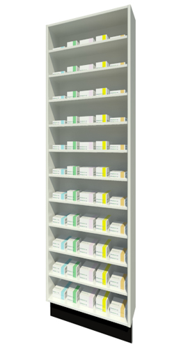 Full Height Unit 215mm Depth with Ten Shelves