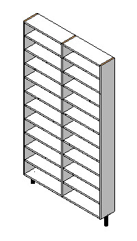 PANEL-FIT:Full Height Double Unit with + 10 x Shelves per bay No.2 depth