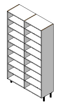 PANEL-FIT:Full Height Double Unit with + 8 x Shelves per bay No.3 depth