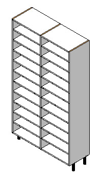 PANEL-FIT:Full Height Double Unit with + 10 x Shelves per bay No.3 depth