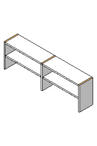 PANEL-FIT:Double Low Overbench Unit with 2 x Shelves