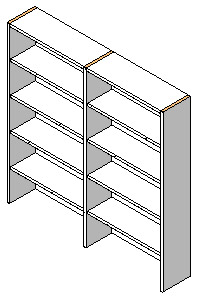 PANEL-FIT:Double Overbench Unit with 4 x Shelves No.2