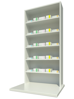 Overbench Unit with Five Shelves