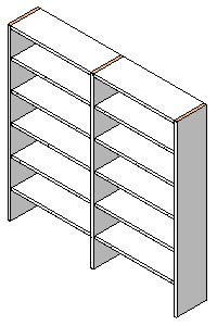 PANEL-FIT:Double Overbench Unit with 5 x Shelves No.2 per bay