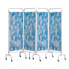Five Panel Screen - Blue Patchwork