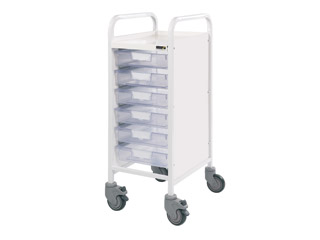 Vista 30 Vet Trolley - 6 Single Clear Trays