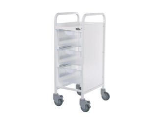 Vista 30 Medical Trolley - 3 Double Clear Trays