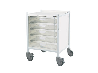 Vista 40 Vet Trolley - 5 Single Clear Trays