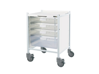 Vista 40 Vet Trolley - 3 Single/1 Double Clear Tray