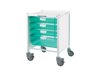Vista 40 Vet Trolley - 3 Single/1 Double Green Tray