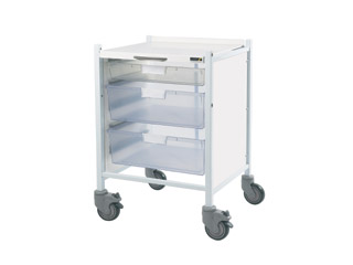 Vista 40 Vet Trolley - 1 Single/2 Double Clear Trays