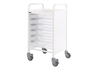 Vista 50 Vet Trolley - 6 Single Clear Trays