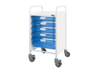 Vista 50 Vet Trolley - 4 Single/1 Double Blue Tray