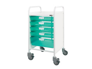 Vista 50 Vet Trolley - 4 Single/1 Double Green Tray