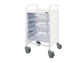 Vista 50 Vet Trolley - 3 Double Clear Trays