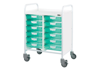 Vista 60 Medical Trolley - 12 Single Green Trays