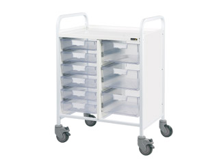 Vista 60 Medical Trolley - 6 Single/3 Double Clear Trays