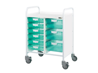 Vista 60 Medical Trolley - 6 Single/3 Double Green Trays