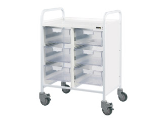 Vista 60 Medical Trolley - 6 Double Clear Trays