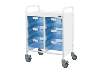 Vista 60 Medical Trolley - 6 Double Blue Trays