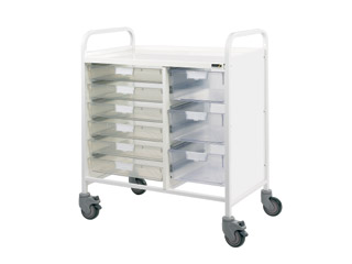 Vista 80 Trolley - 6 Single/3 Double Clear Trays