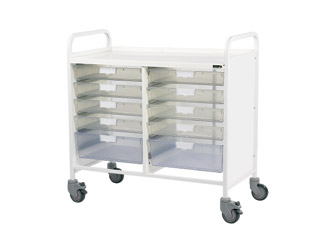 Vista 10 Vet0 Trolley - 8 Single/2 Double Clear Trays