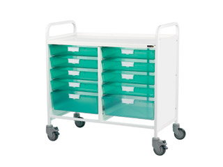 Vista 10 Vet0 Trolley - 8 Single/2 Double Green Trays
