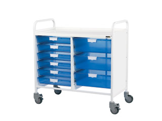 Vista 10 Vet0 Trolley - 6 Single/3 Double Blue Trays
