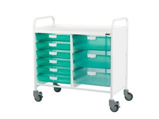 Vista 10 Vet0 Trolley - 6 Single/3 Double Green Trays