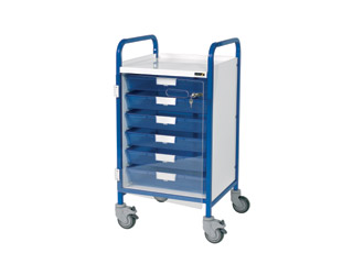 Vista 40 Blue Clinical Trolley - 5 Single Blue Trays