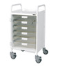 Vista 40 White Clinical Trolley - 5 Single Clear Trays style=