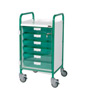 Vista 50 Green Clinical Trolley - 6 Single Green Trays