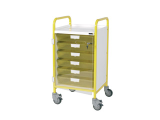 Vista 50 Yellow Clinical Trolley - 6 Single Yellow Trays