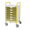 Vista 50 Yellow Clinical Trolley - 6 Single Yellow Trays style=