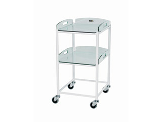 Dressing Trolley - 2 Glass Effect Safety Trays