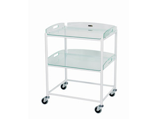 Dressing Trolleys - 2 Glass Effect Safety Trays