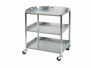 Dressing Trolleys - 3 Stainless Steel Trays