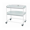 Dressings Trolley - 2 Glass Effect Safety Trays style=