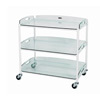 Dressings Trolley - 3 Glass Effect Safety Trays style=