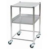 Surgical Trolley - 1 Stainless Steel Shelf & 1 Tray - Length 460mm style=