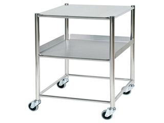 Surgical Trolley - 1 Stainless Steel Shelf & 1 Tray - Length 660mm