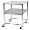 Surgical Trolley - 1 Stainless Steel Shelf & 1 Tray - Length 660mm style=