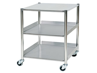 Surgical Trolley - 1 Stainless Steel Shelf & 2 Trays - Length 660mm