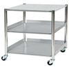 Surgical Trolley - 1 Stainless Steel Shelf & 2 Trays - Length 860mm style=